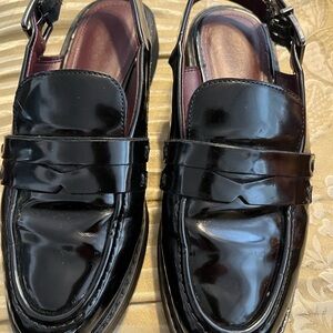 Franco Sarto woman’s Glossy Black Loafers